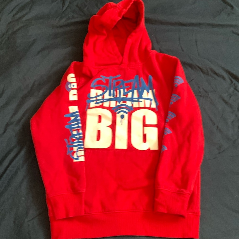 Red hoodie from Urban Heritage
